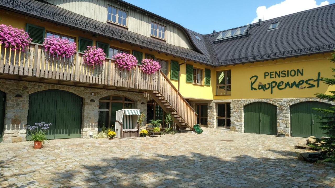 Pension Raupennest Mit Blockhaussauna バウツェン エクステリア 写真